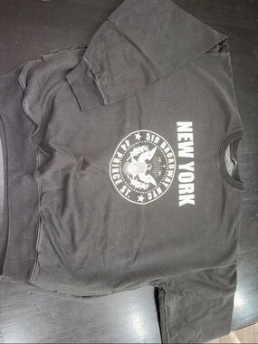 john galt for brandy melville. NEW YORK crew neck sweatshirt with pockets. black